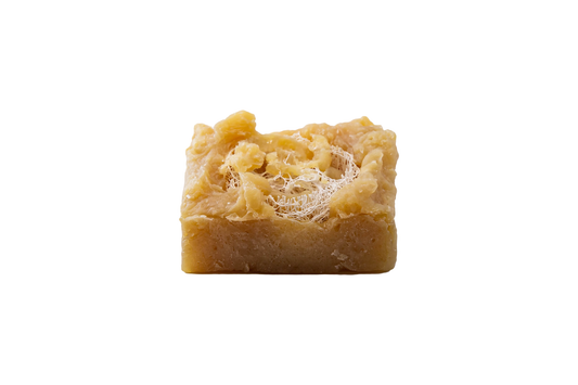 Never Going to Be Pretty tallow and loofah soap bar on a white background