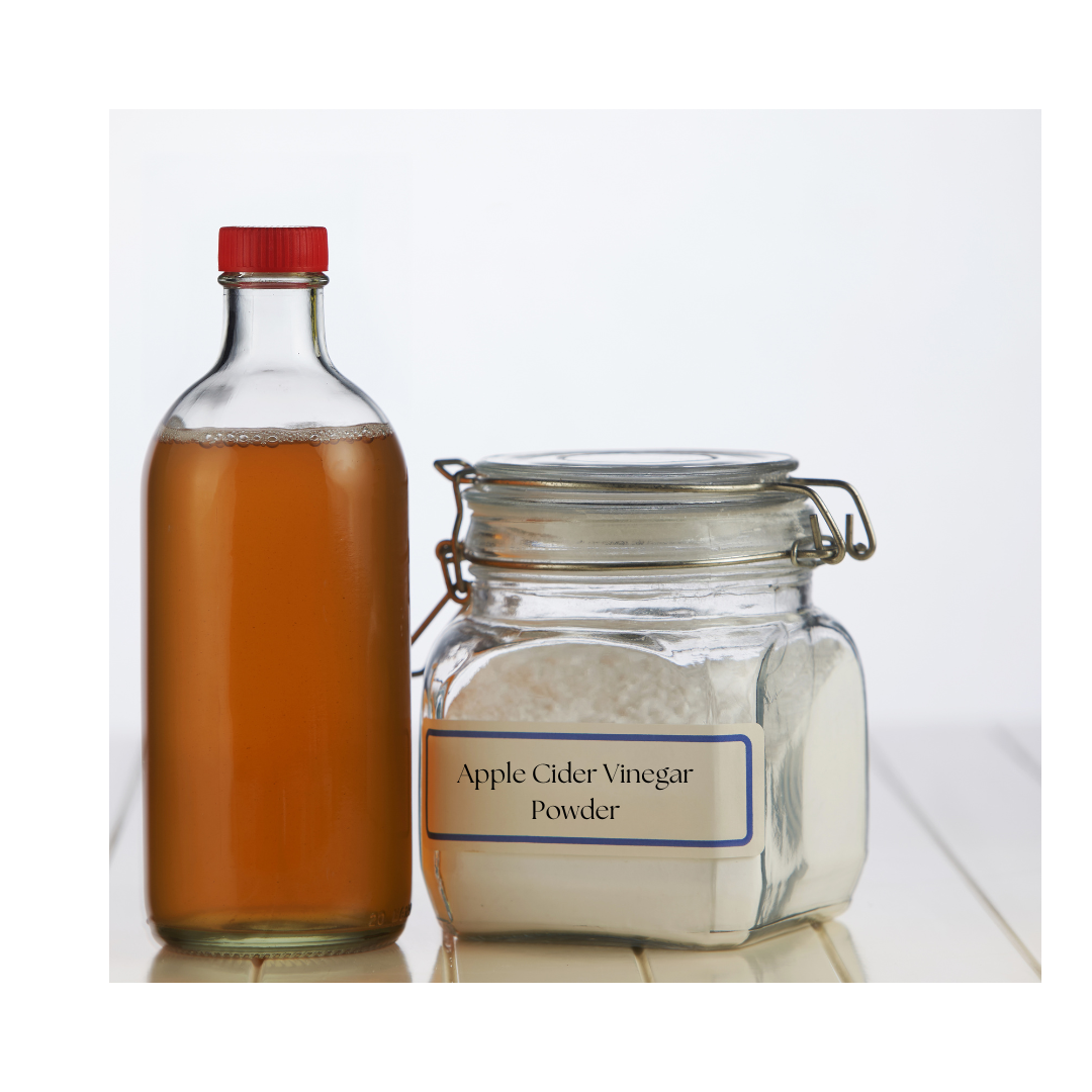 Organic apple cider vinegar powder packaged in a one-ounce pouch