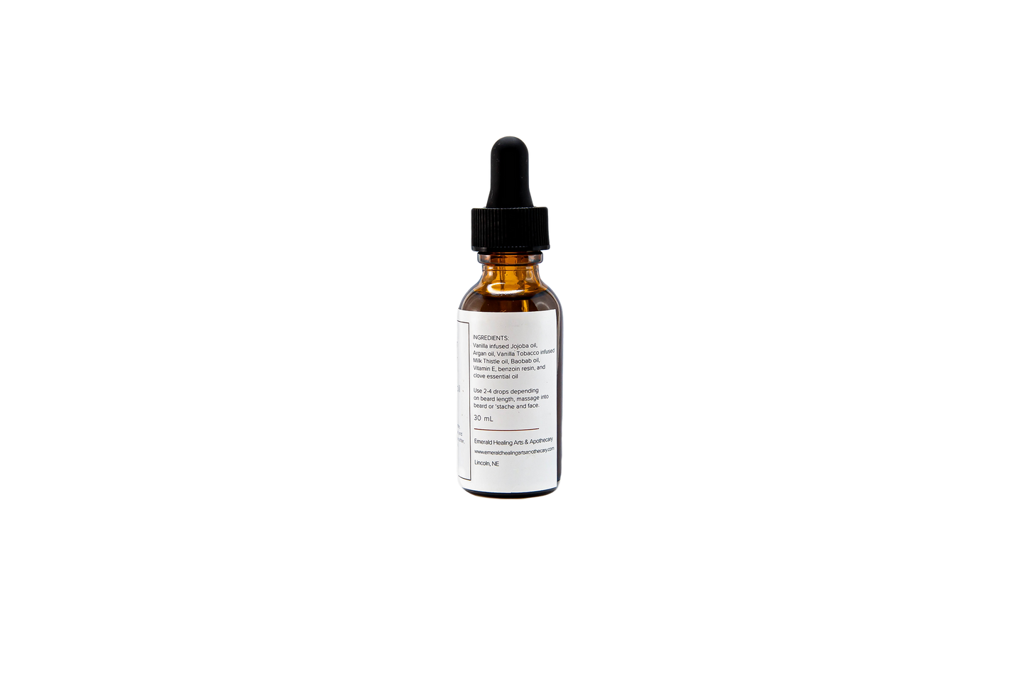Uncle Nick's Great-Grandpa's Pipe Beard Oil bottle shown from the back