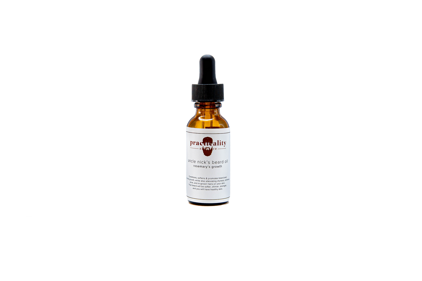 Uncle Nick's Rosemary Beard Oil bottle shown from the front