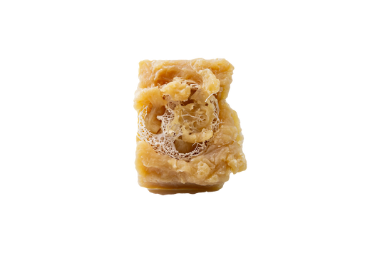 Never Going to Be Pretty tallow soap bar with embedded loofah