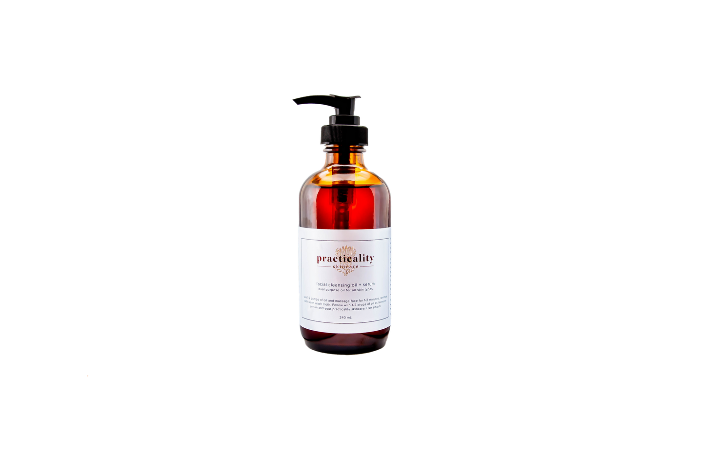 Practicality Facial Cleansing Oil and Serum in the 8 ounce bottle
