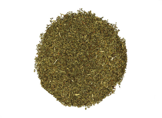 Organic whole stevia leaf packaged as a one-ounce culinary botanical