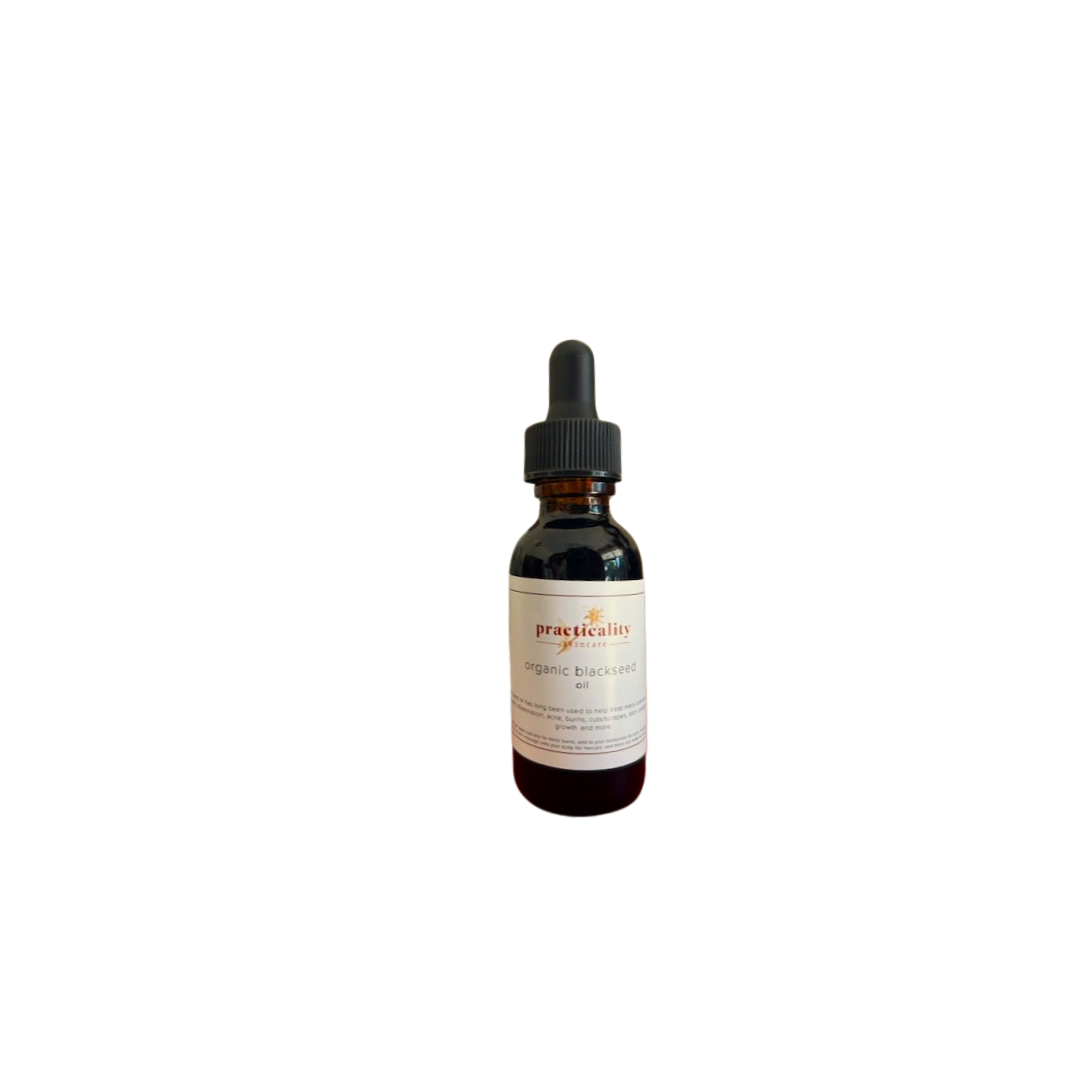 Cold-pressed black seed oil bottle cutout
