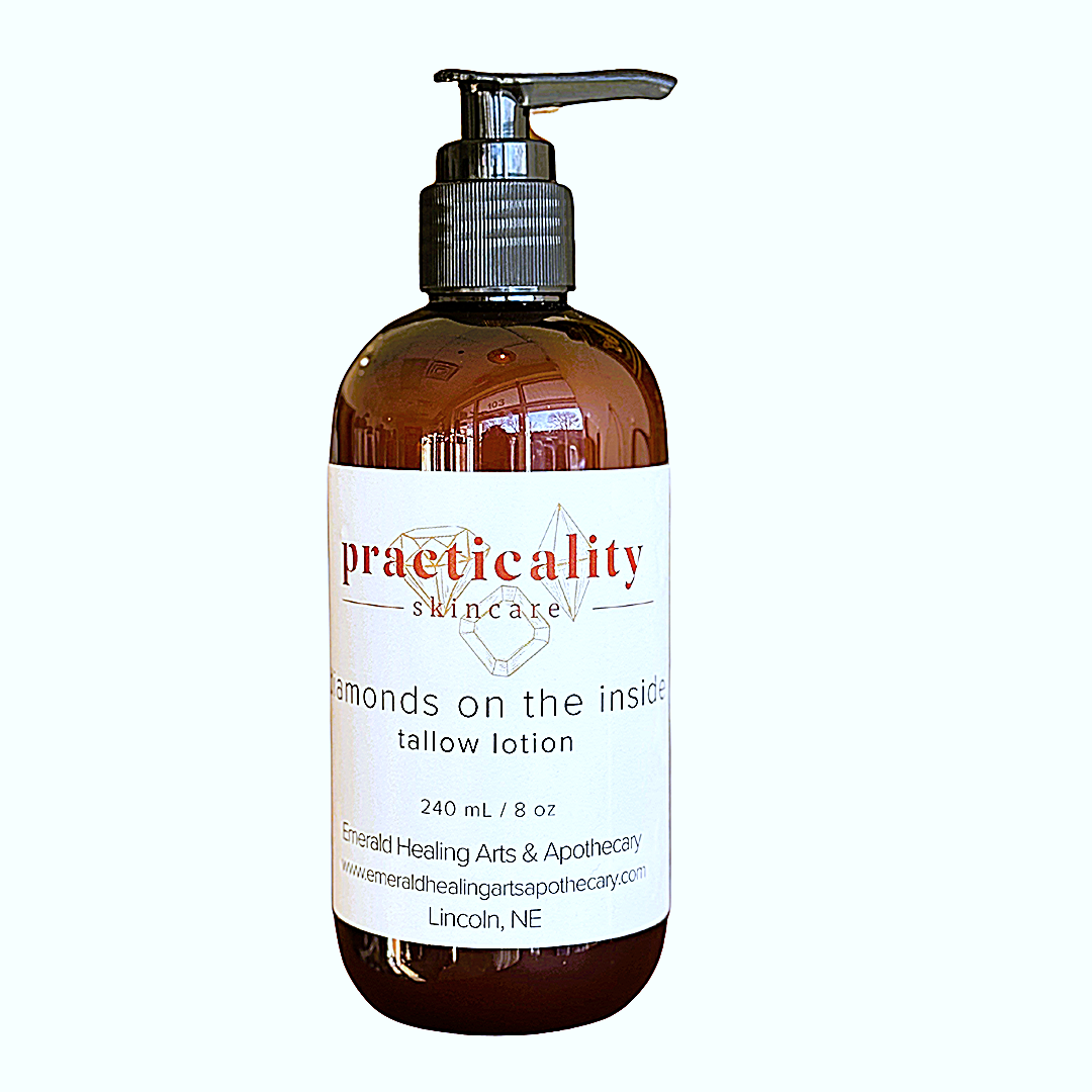 Diamonds on the Inside unscented tallow lotion in the two-ounce travel size