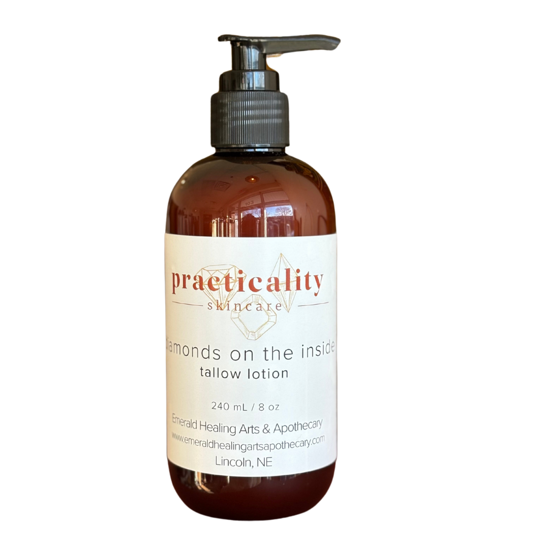 Unscented Diamonds on the Inside tallow lotion in the two-ounce size