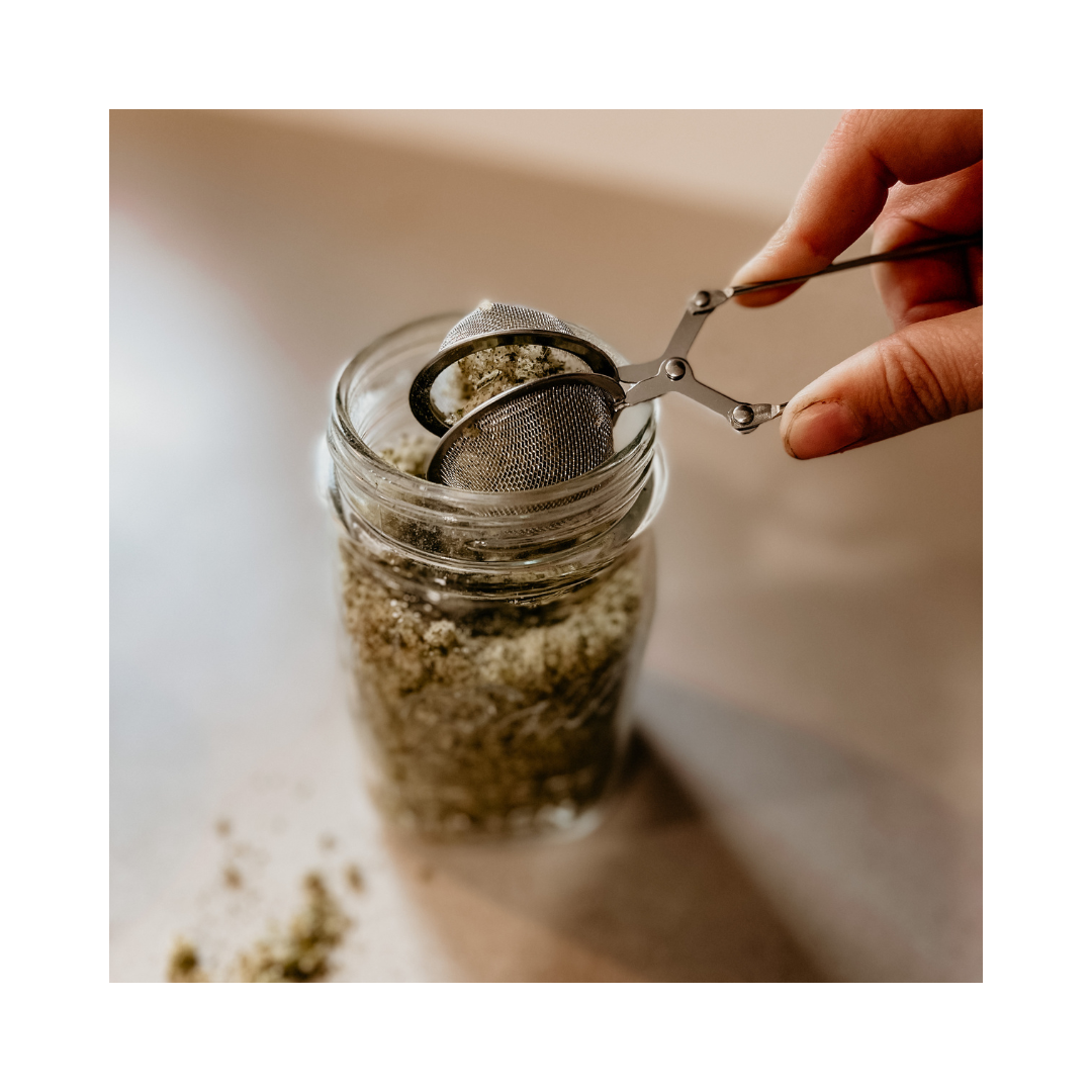 Dried mullein leaf, Verbascum thapsus, packaged as a bulk herbal ingredient