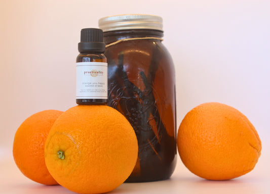 Orange You Happy aromatic body oil bottle