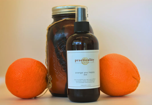 Orange You Happy aromatic room mist in an 8 ounce bottle