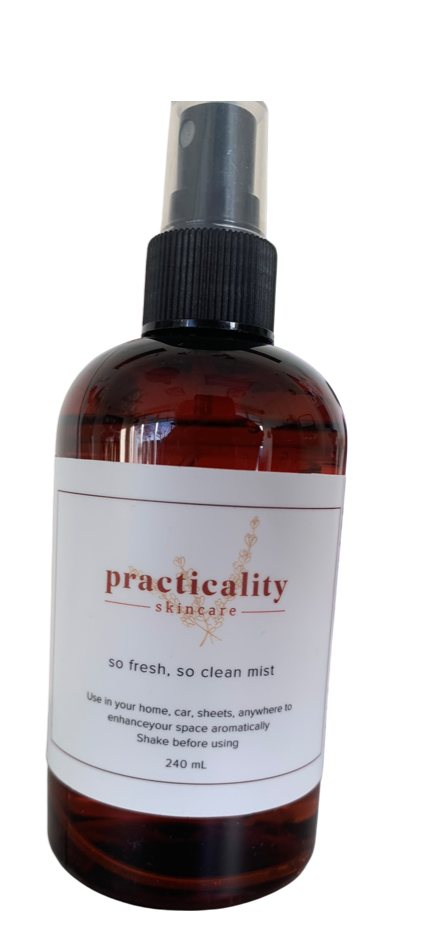So Fresh, So Clean aromatic room mist with tea tree, eucalyptus and peppermint