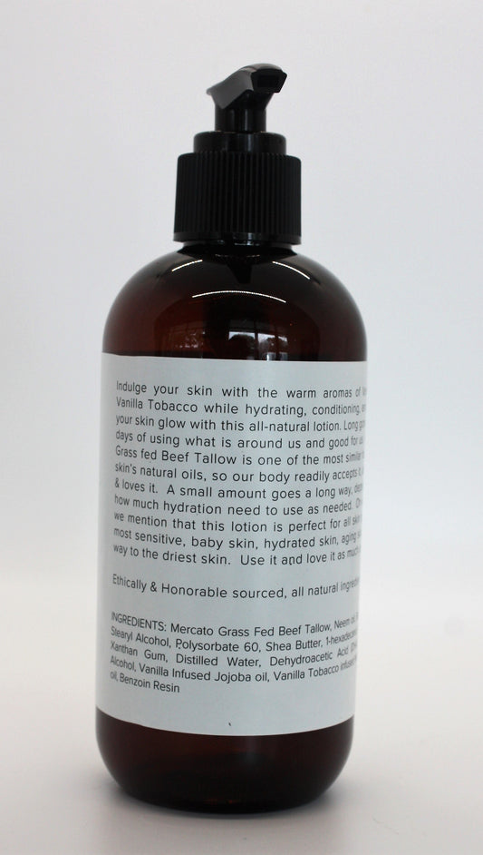 Practicality Vanilla Smoke Tallow Lotion label and ingredient information